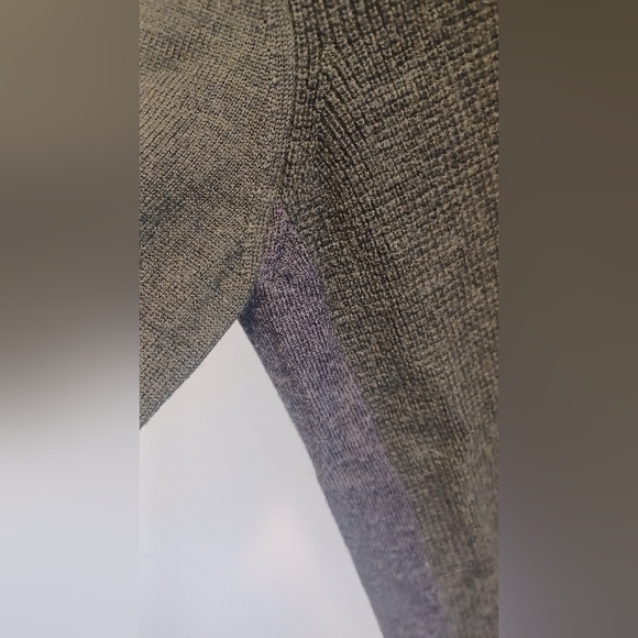 Zachary Prell $195 Men's V-Neck Colorblock Merino Wool Pullover Green/Gray Small - Picture 4 of 6